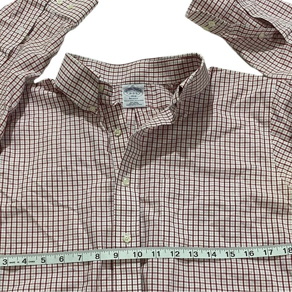 Brooks Brothers 1818 Regent Men White Red Gingham Button-Up Suit Shirt Sz 16-2/3 - Picture 12 of 13